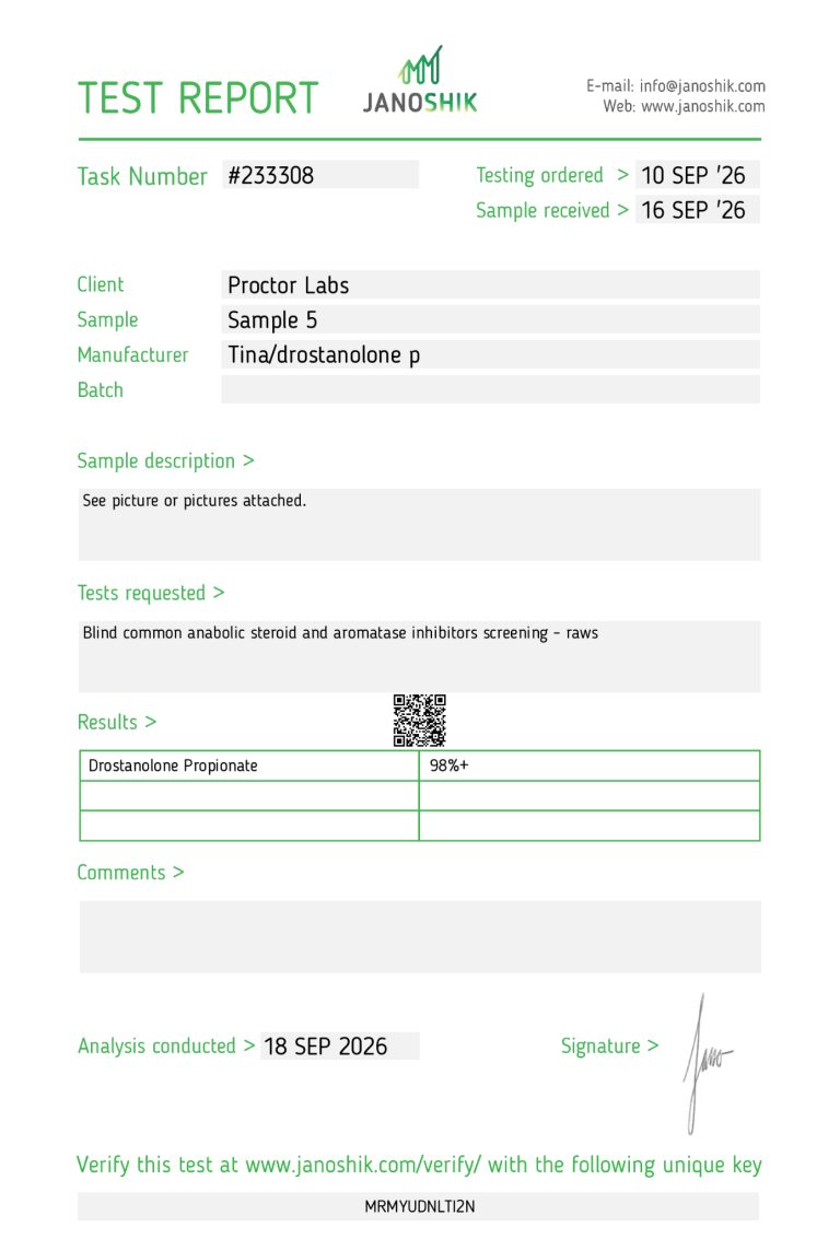 Proctor Masteron Propionate Janoshik