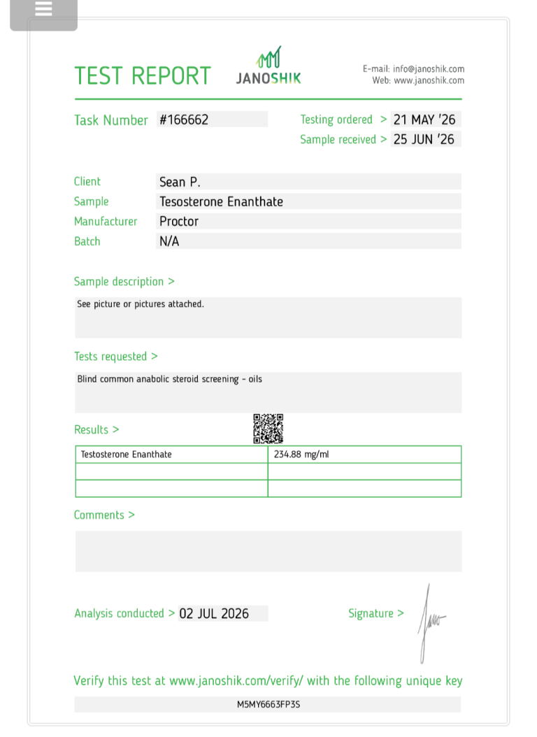 Proctor Testosterone Enanthate