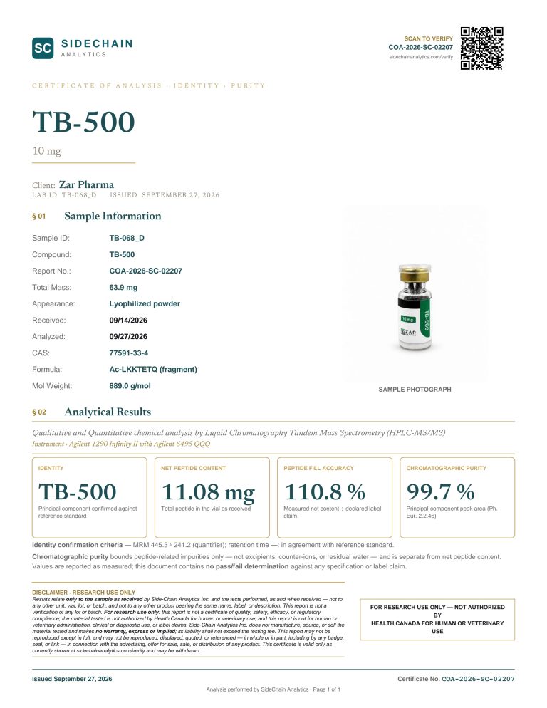 Zar Pharma TB-500