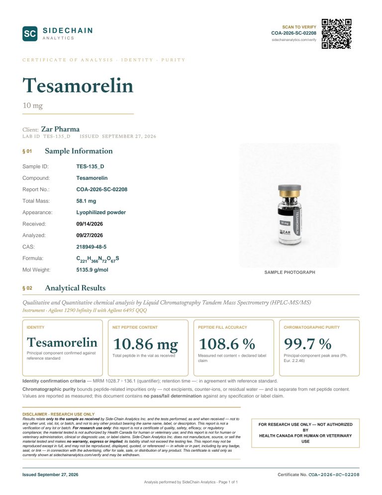 Zar Pharma Tesamorelin