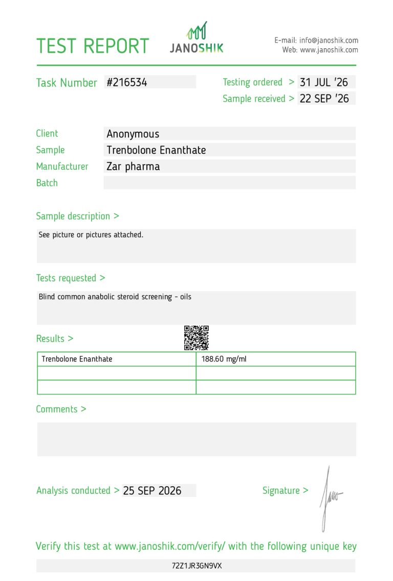 Zar Pharma Trenbolone Enanthate